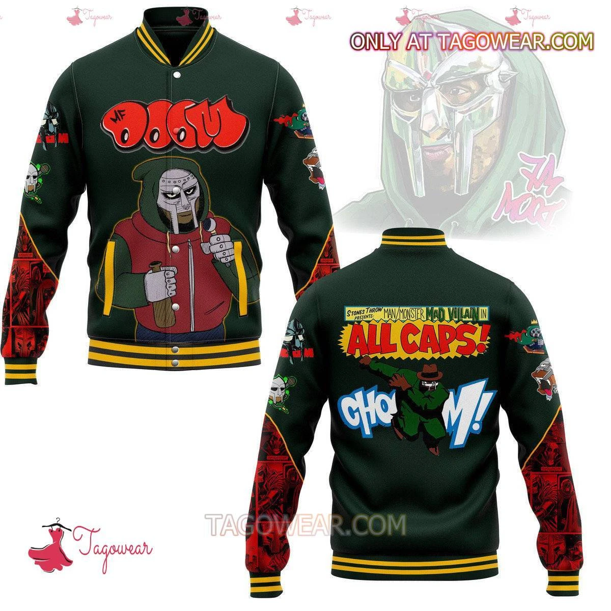 Mf Dooom All Caps Baseball Jacket