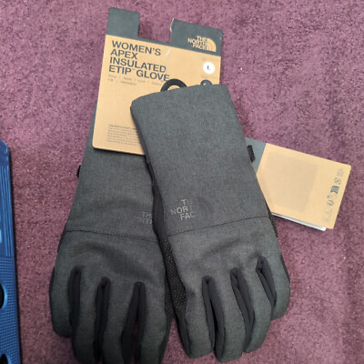 QQ) North Face Womens Apex Insulated Etip Gloves, Large, Grey