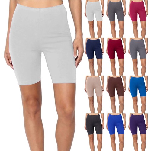 Summer Women's Activewear Solid Workout Cycling Yoga High Waist Leggings Shorts
