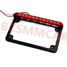 Motorcycle Plate Holder Frame Bracket LED Tail Brake Light License Plate Lamp