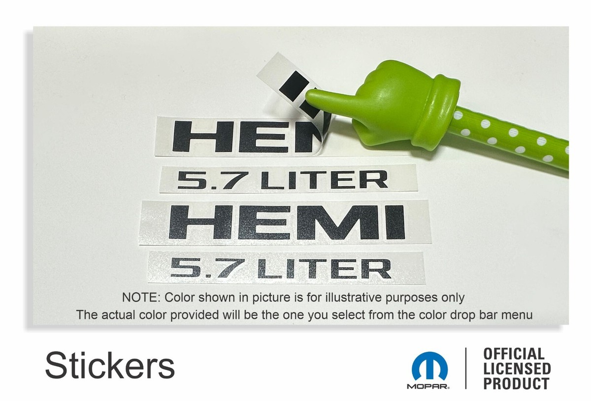 HEMI 5.7 LITER Fender Badge Overlay Decals (pair) for Ram | eBay