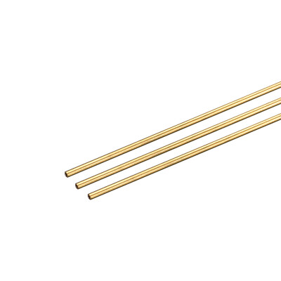 QUARKZMAN 3 Stück 250mm Länge Messingrohr 2mm Außendurchmesser, Nahtlose Gerades Rohr 0,5mm Wandstärke, Messing Rundrohr für Industrie Bauwesen Garten Haushalt Bastelarbeiten Dekoration