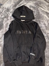 Fear of God Essentials SS21 Cotton Pullover Hoodie for Men - Black, Small