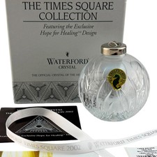 Waterford Crystal 2002 Hope For Healing Times Square Ball Ornament MIB Candle