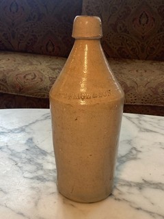 c1870s William Feige & Son Pittsfield Mass. Salt Glaze Stoneware Beer Bottle