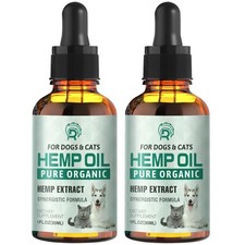 2 Pack Hemp Oil for Dogs and Cats - Anxiety Stress Sleep Allergies Arthritis Sei
