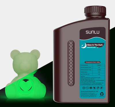 SUNLU GLOW IN THE DARK GREEN RESIN - 1KG 3D Drucker Harz 395-405nm schnell aushärtend