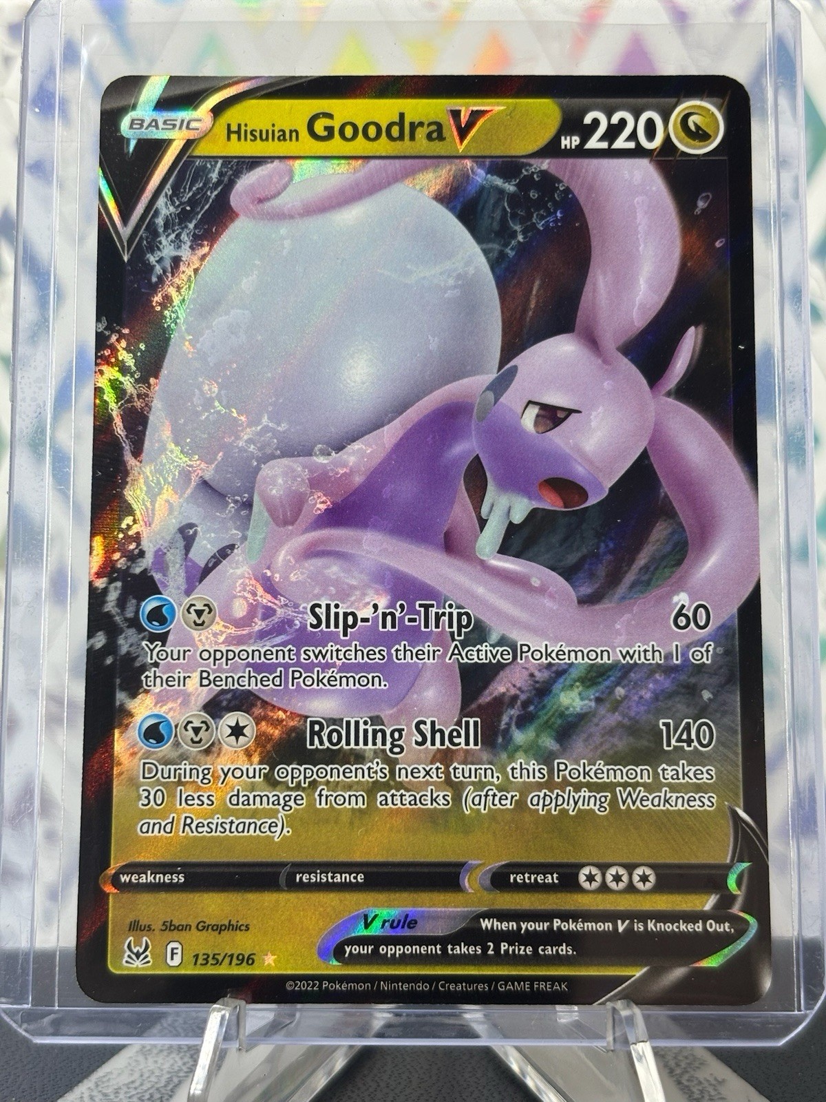 Pokémon TCG Hisuian Goodra V 135/196 Lost Origin Holo Ultra Rare Nm