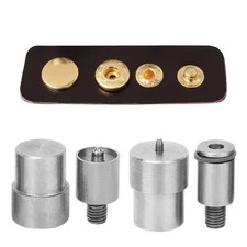 4 PCS 831 Button Maker Press Machine Tool, Snap Fastener, 12mm 15mm 21.5mm Dies