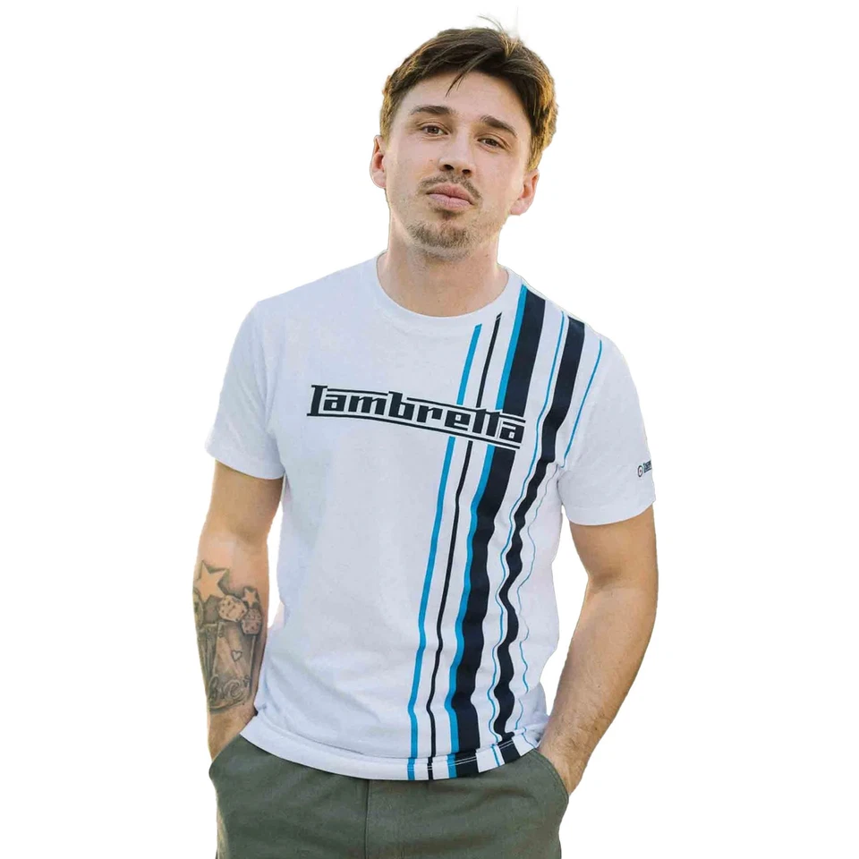 Lambretta Camiseta SS25 Raya de Carreras para Hombre (LB243) UTLB243_30 - Imagen 3 de 3