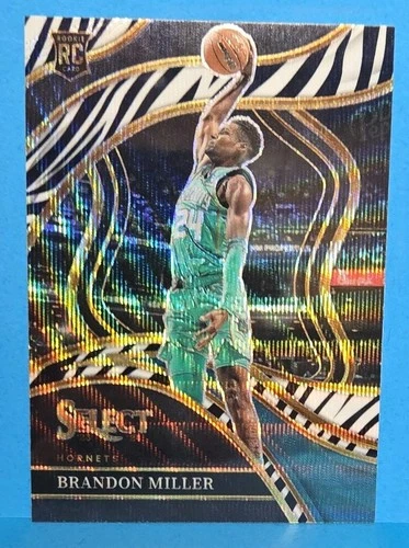 Panini 2023-24 Select Brandon Miller Courtside Zebra Rookie Card #286 Hornets