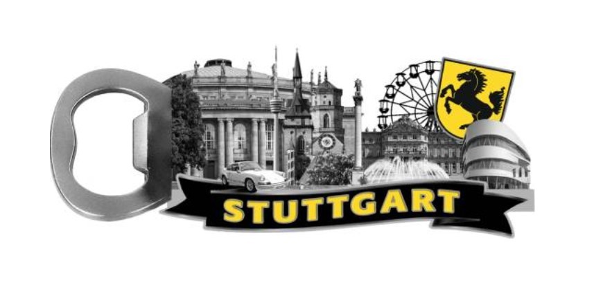 Stuttgart Schlossplatz Wasen coat of arms bottle opener metal magnet souvenir