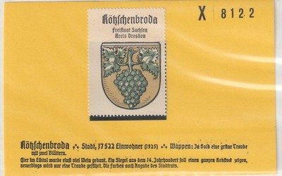 Reklamemarke Wappen von Kötzschenbroda / Sachsen (K2209)