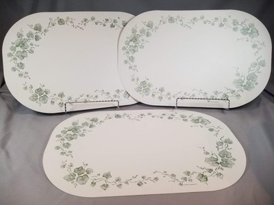 Vtg Corelle Corning Coordinates Callaway Ivy Reversible Placemats Vinyl Set of 3