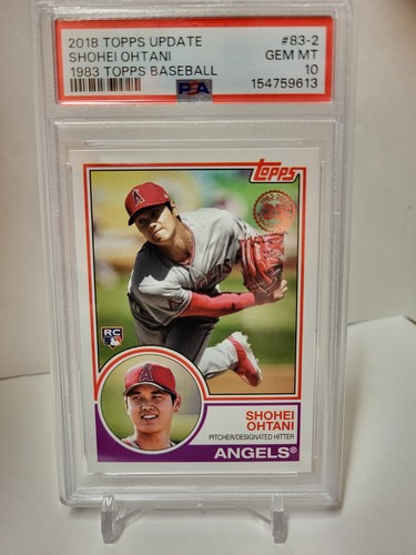 Shohei Ohtani 2018 Topps Update 1983 Topps Baseball #82-2 Rookie Card PSA 10