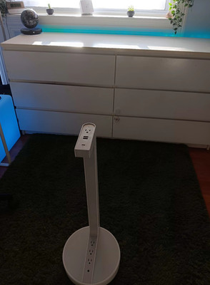 BYRNE Village Charging Hub White 6-Port USB-A USB-C AC Outlets Matte Metal