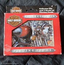 Harley Davidson Collectible Tin with Two Decks Of Playing Cards New Sealed 2003