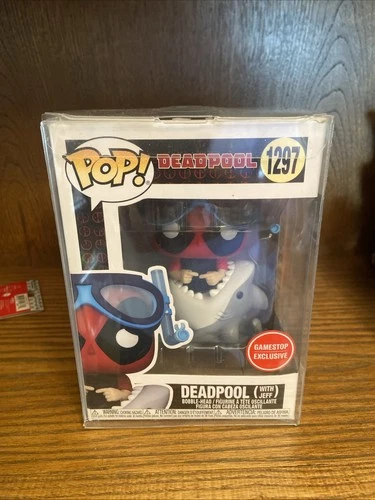 funko pop deadpool with Jeff in shark mouth With Protector