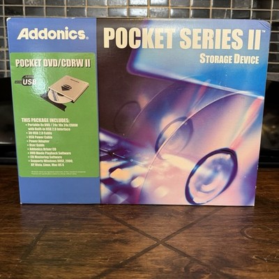New Vintage Addonics Portable DVD/CDRW Disk Drive Unit Model AEPDVRWII824 RARE