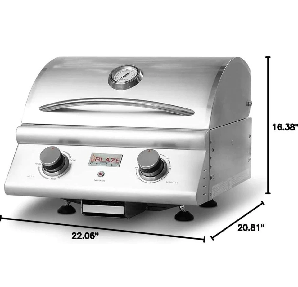 Blaze 21" Electric Grill – Premium Stainless, 1500W - Image 4 of 4
