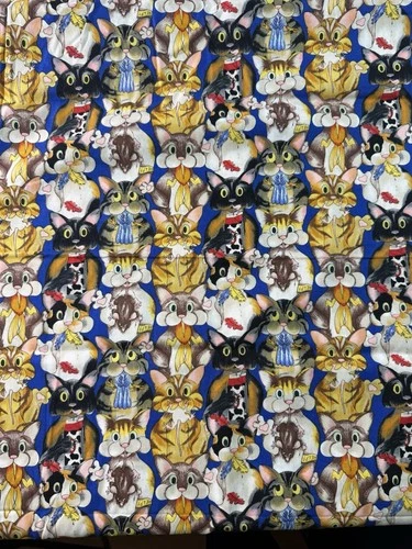 COTTON FABRIC Mischievous Cats Michael Miller 44 X 1.5 Yards “The Cats Meow”