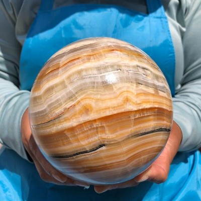7.12LB Natural Striped Agate Ball Quartz Crystal Sphere reiki healing