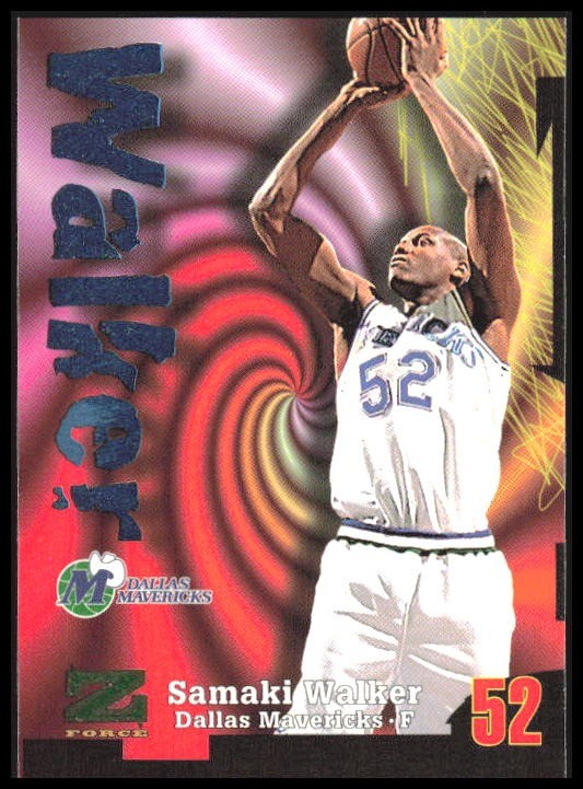 1997-98 SkyBox Z-Force Samaki Walker # 52 Mavericks 9A