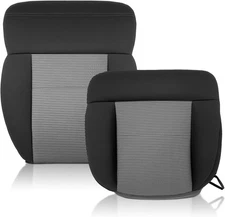 AUTOKAY Seat Cover Driver Passenger Bottom Top Cloth for Ford Dark Flint Gray 