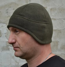 Khaki fleece balaclava, two-layer tactical military hat, Ukrainian Armed Forces