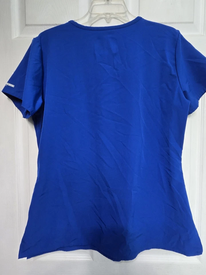 Skechers Scrubs Scrub Top size L-Royal Blue V-Neck -Chest 22.5"/L 27" - Image 2 of 4