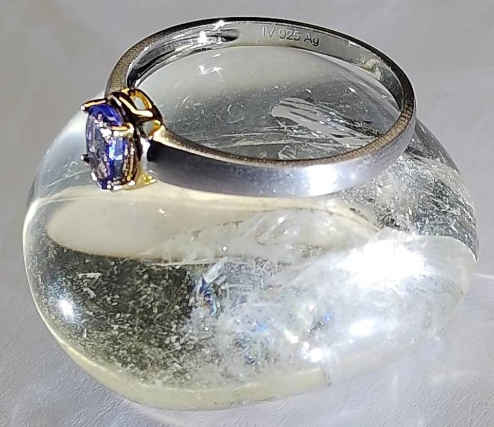 TANSANIT RING  1 STEIN ca. 6,5 x 4,5 mm, GR. 21(66) 925/- SILBER - Bild 3 von 4