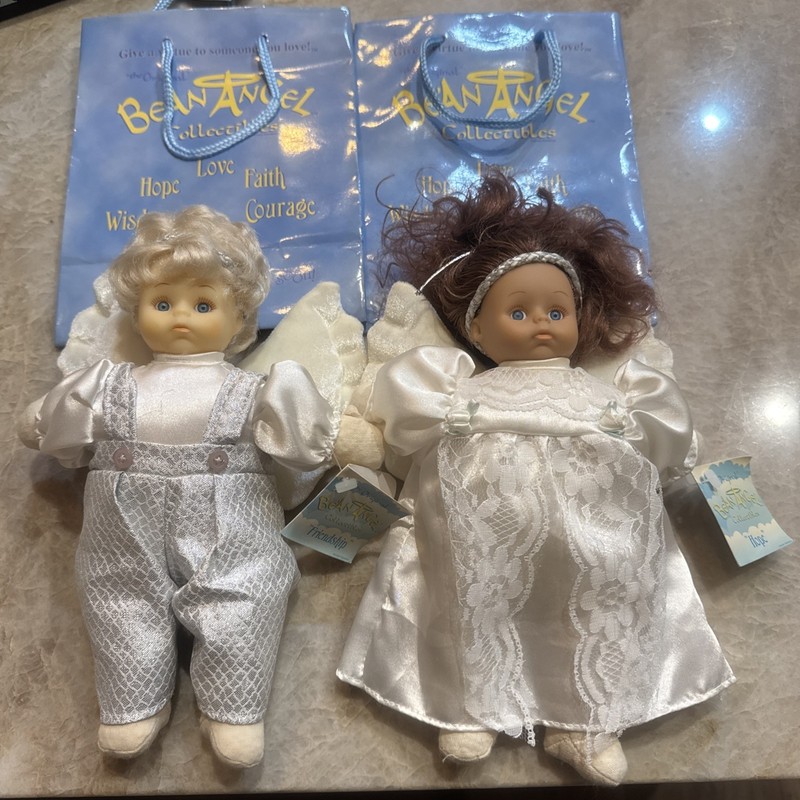 Bean Angel Dolls. Set Of 2. Friendship And Hope