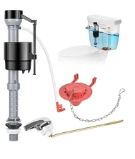 Universal Toilet Flusher Replacement Kit, Fill Valve, 2-Inch Flapper, Toilet...