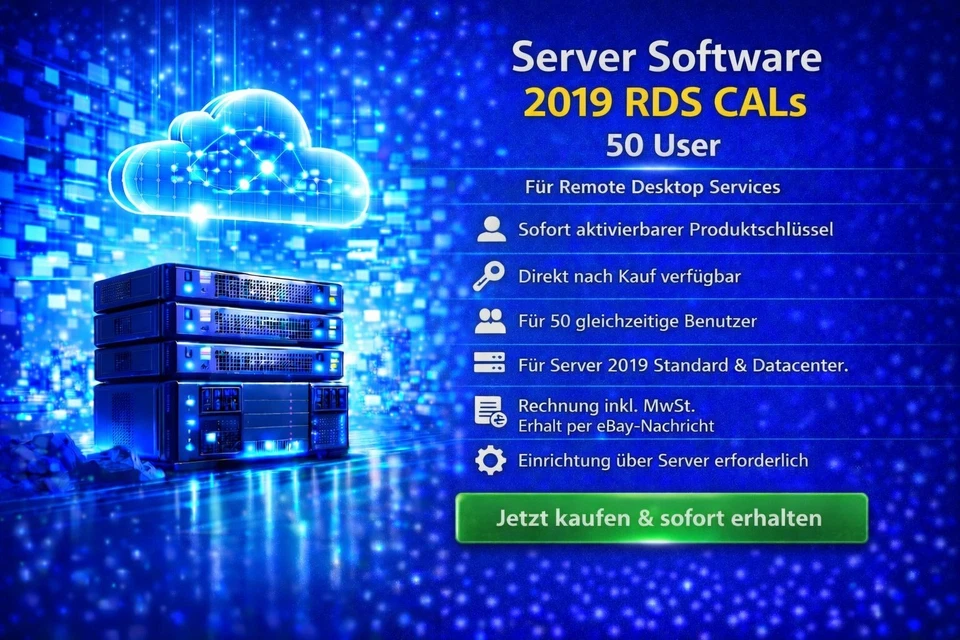 Windows Server 2019 RDS User Cal 50 User Remote Desktop Zugriff Aktivierung - Bild 1 von 1