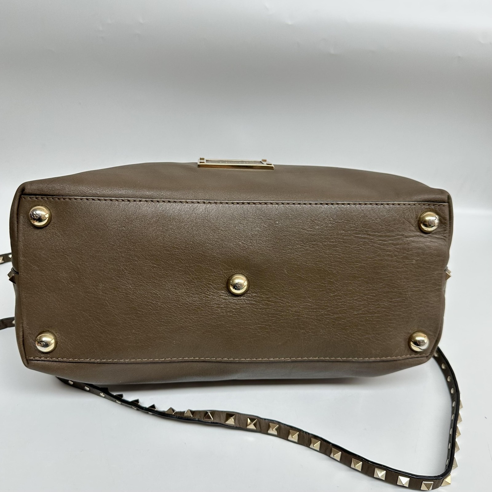 Brown Leather Rockstud Dome leather Bag - ## image 3