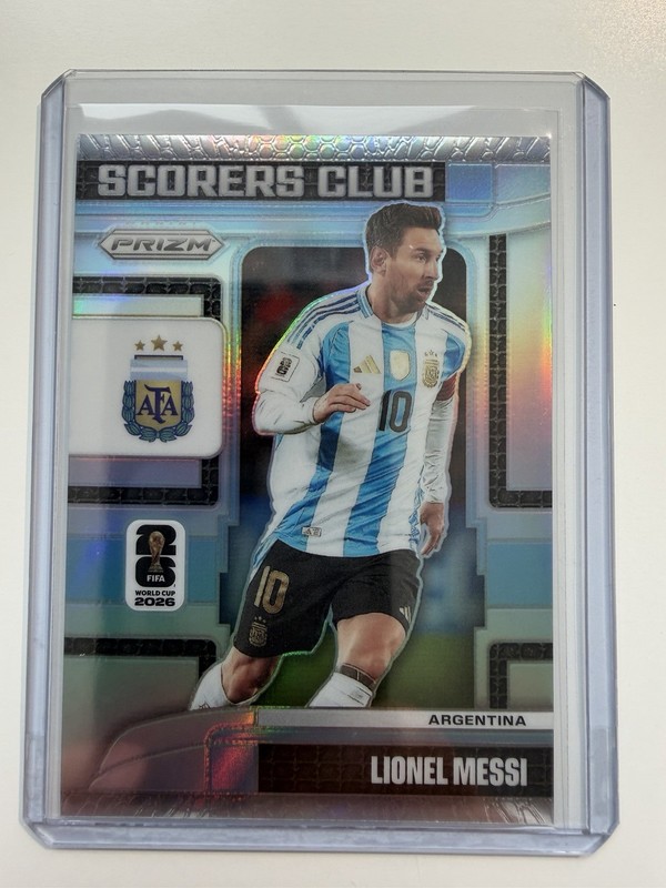 2026 Panini Prizm FIFA World Cup Lionel Messi Scorers Club Silver Prizm #15