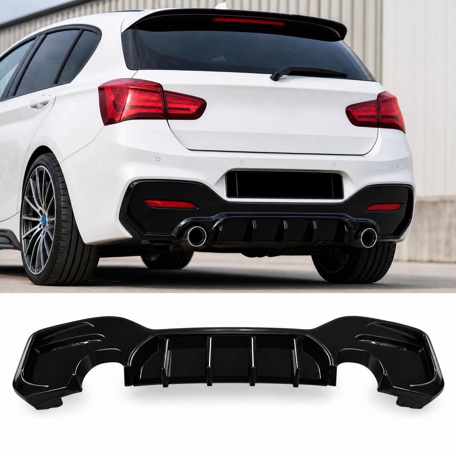 BMW 1 Series F20 F21 Rear Diffuser Gloss Black M Sport Aero M135i | eBay UK