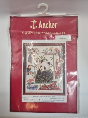 Anchor Counted Sampler Cross Stitch  With Animals  Tropic