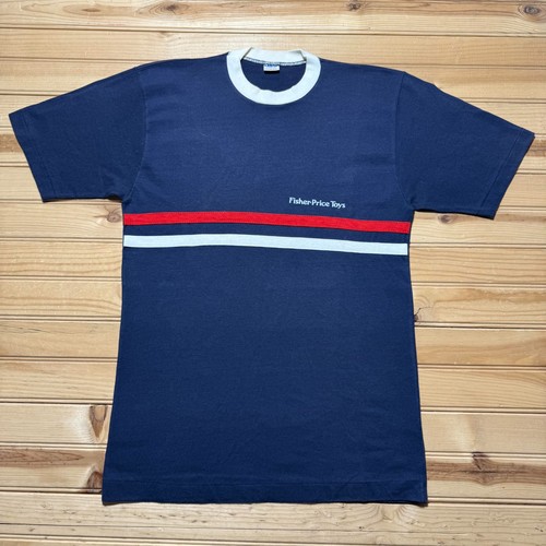 Vintage 70s Champion Fisher-Price Toys Employee Promo Striped Shirt Youth Large
