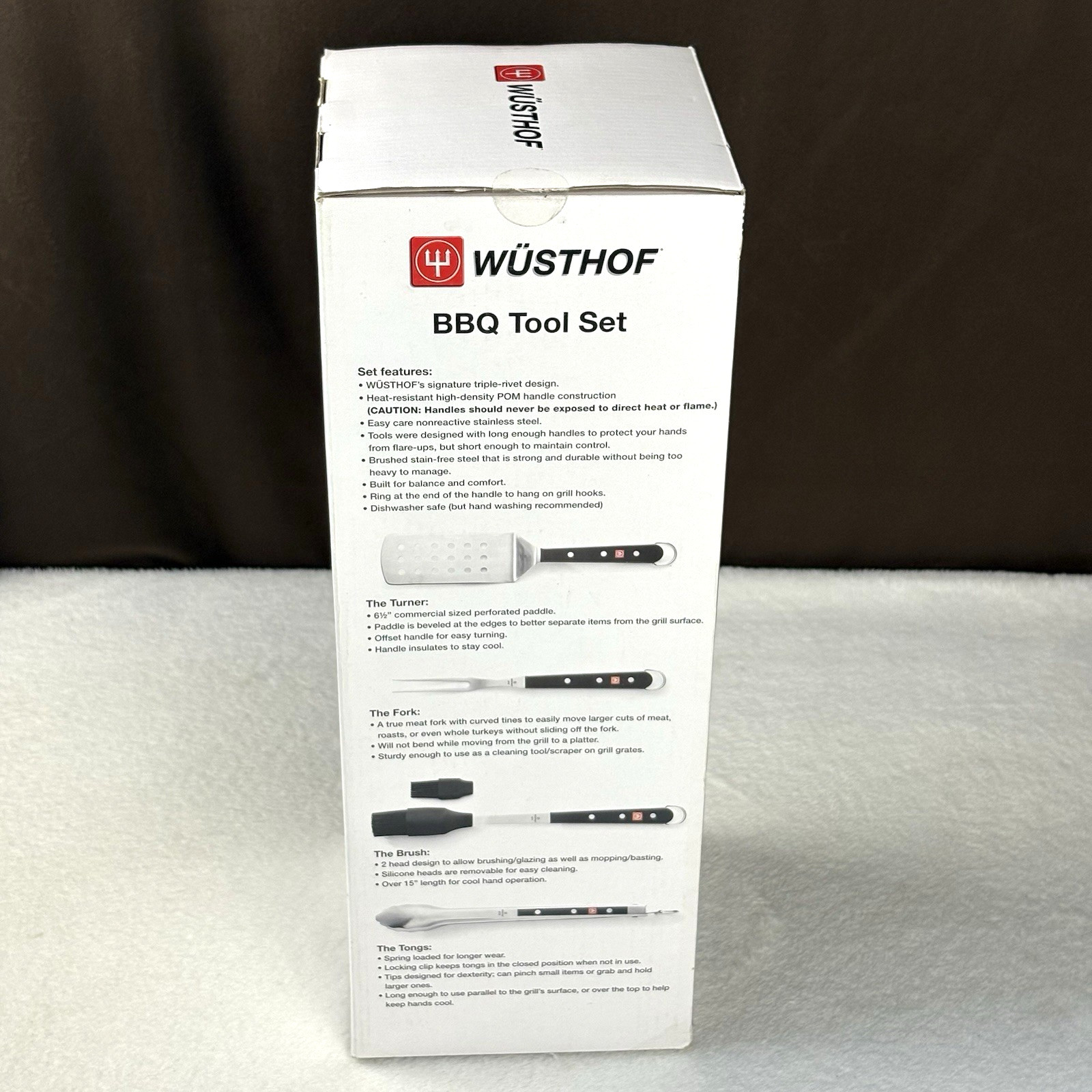 NEW & SEALED! Wusthof WÜSTHOF BBQ Tool Set (Turner + Fork + Brush & Tongs) NIB!