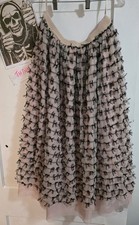 Maeve Anthropologie L Bow Tulle Midi Skirt Mauve Pink Black Sold Out Prom