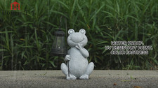 Garden Ornament Decor Frog Animal Welcome Solar DS6261 - ELM WH