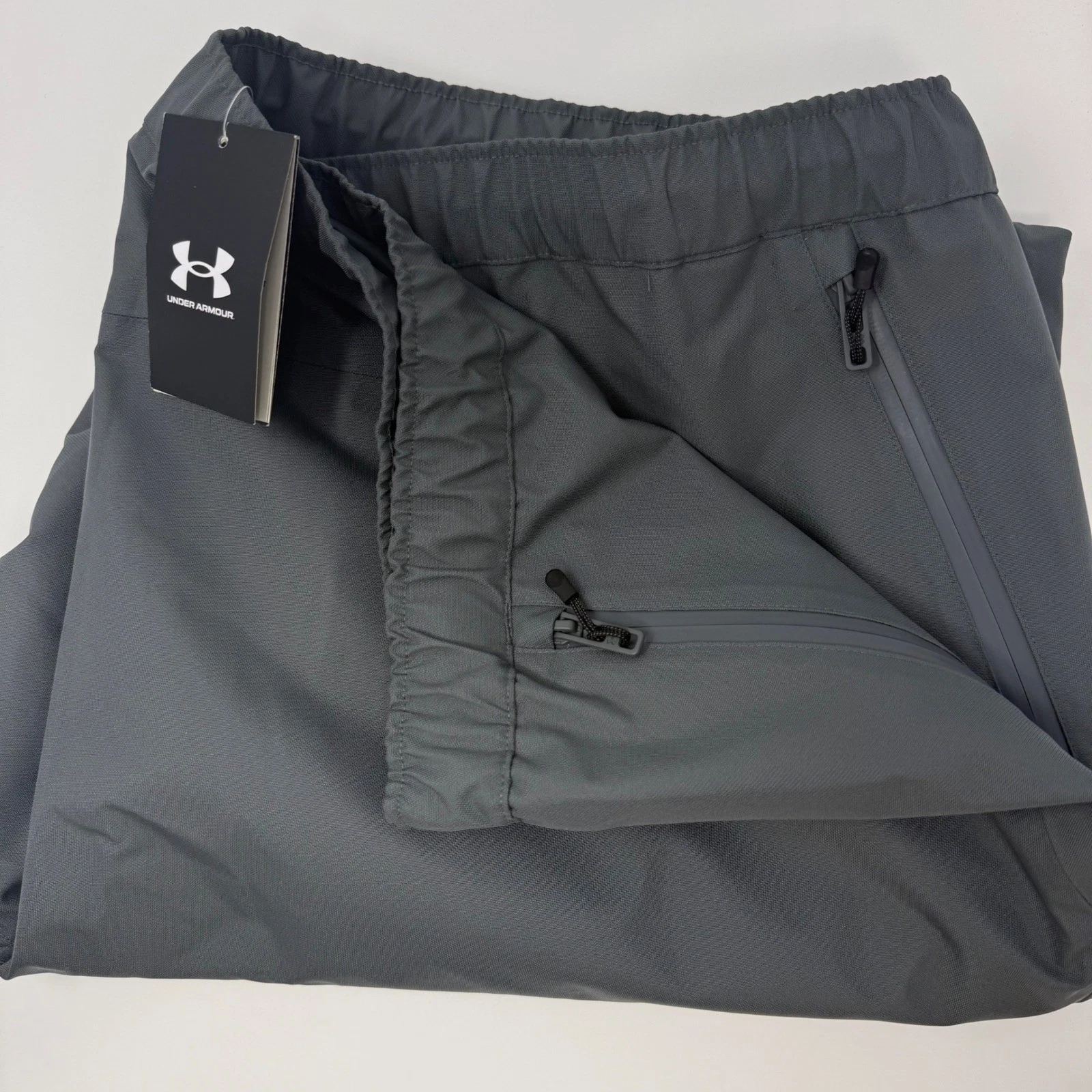 Under Armour Mens UA Lined Rain Pants Loose Fit Gray 3XL NEW