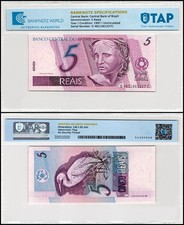 Brazil 5 Reais, 1997-2011 ND, P-244Ak, UNC, Authenticated