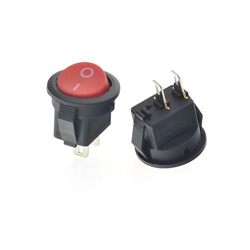 2-way 2-Pin On-Off 15 mm Small Round Rocker Switch SPST White Black Red 3A 250V - Picture 12 of 15
