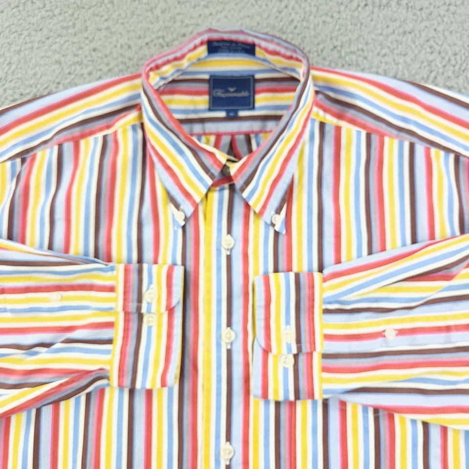 Camisa Faconnable Para Hombres XL Extra Grande Azul Rojo Amarillo Negocios Oficina Informal EE. UU. Foto 2 de 4