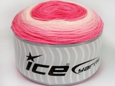 3-Skein Lot Cakes Baby Fine Yarn Acrylic 3x100g/360m Pink Shades