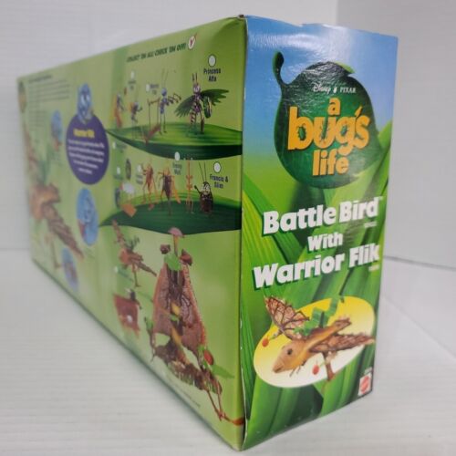 1998 VTG Disney Pixar A Bug's Life Battle Bird With Warrior Flik Figure NIB - Picture 4 of 14