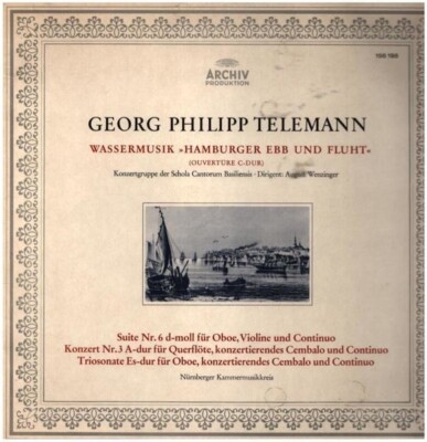 LP Telemann Wassermusik, Suite Nr. 6, Konzert Nr. 3 LP Telemann Wassermusik, Suite Nr. 6, Konzert Nr. 3