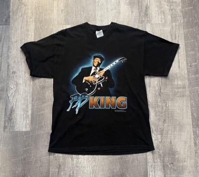 BB King Shirt Mens L American Blues Singer 2001 Cotton Short Sleeve Black